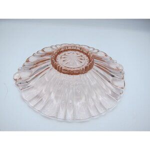 Anchor Hocking "Old Cafe" Pink Depression Glass 2 Handle Plate